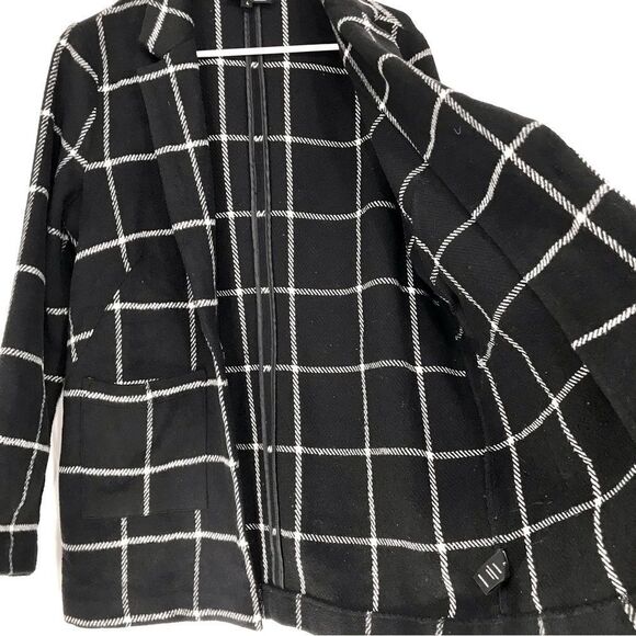 HAVE LA Black White Windowpane Plaid Soft Structure Blazer Jacket - Picture 8 of 16